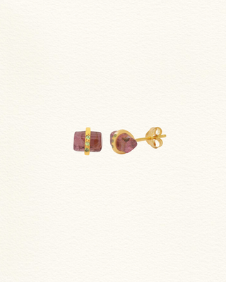 Boucles oreilles SHAKTI pencil tourmaline saphirs multicolores vermeil Atelier Siméon