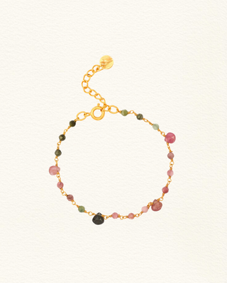 Bracelet BIWHANI tourmalines multicolores arc-en-ciel plaqué or Atelier Siméon