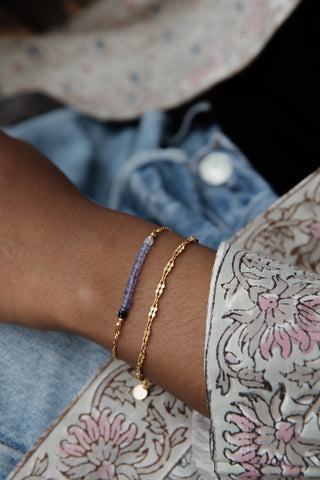 Bracelet NEELAM saphirs bleus dégradés plaqué or Atelier Siméon