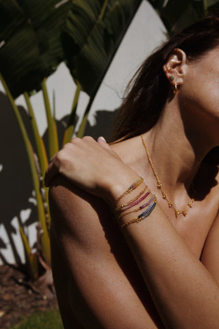 Bracelet NEELAM saphirs bleus dégradés plaqué or Atelier Siméon