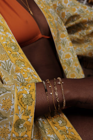 Bracelet NEELAM saphirs verts dégradés plaqué or Atelier Siméon