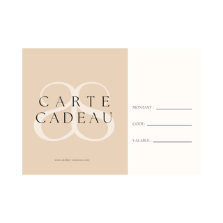 Carte cadeau Atelier Siméon — bon cadeau pour bijoux artisanaux en pierres naturelles