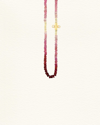 Collier AGONDA rubis dégradés moissanites serti clos plaqué or Atelier Siméon