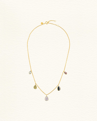  Collier DELHI #10 tourmalines multicolores suspendues Jaipur Atelier Siméon