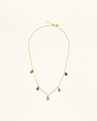 Collier DELHI #1 tourmalines multicolores suspendues Jaipur Atelier Siméon
