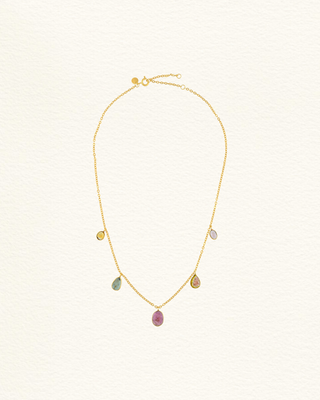 Collier DELHI #2 tourmalines multicolores suspendues Jaipur Atelier Siméon