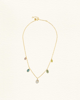 Collier DELHI #4 tourmalines multicolores suspendues Jaipur Atelier Siméon