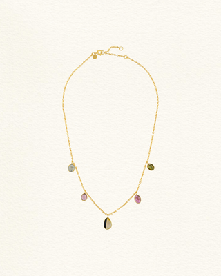 Collier DELHI #5 tourmalines multicolores suspendues Jaipur Atelier Siméon
