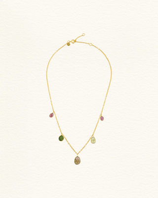  Collier DELHI #6 tourmalines multicolores suspendues Jaipur Atelier Siméon