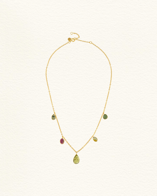 Collier DELHI #7 tourmalines multicolores suspendues Jaipur Atelier Siméon