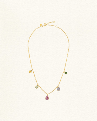 Collier DELHI #8 tourmalines multicolores suspendues Jaipur Atelier Siméon