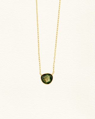 Collier KALYAN #05 tourmaline pastèque rose vert plaqué or Atelier Siméon