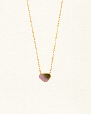 Collier KALYAN #07 tourmaline pastèque rose vert plaqué or Atelier Siméon