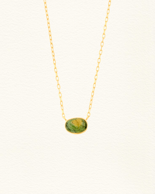 Collier KALYAN #12 tourmaline pastèque rose vert plaqué or Atelier Siméon