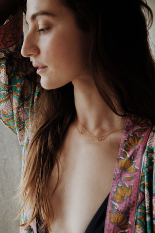 Collier LAXMI diamant polki centre brut chaîne vermeil Atelier Siméon