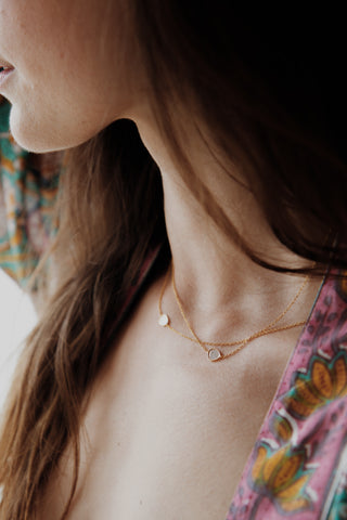 Collier LAXMI diamant polki centre brut chaîne vermeil Atelier Siméon