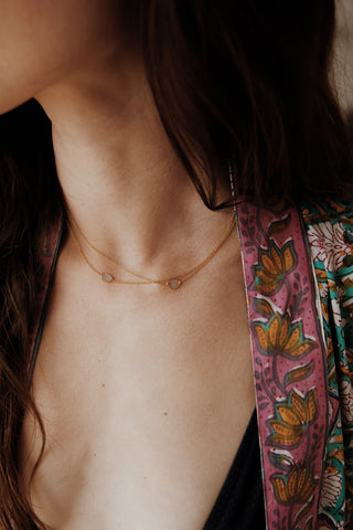 Collier LAXMI diamant polki centre brut chaîne vermeil Atelier Siméon