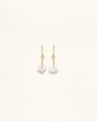 Créoles KHAN perles eau douce baroques plaqué or 30mm Atelier Siméon