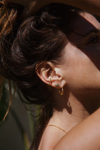 Boucle oreille LUCKNOW puce tourmaline moissanite vermeil Atelier Siméon