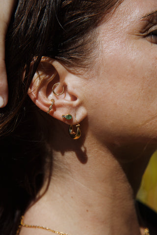 Boucle oreille LUCKNOW puce tourmaline moissanite vermeil Atelier Siméon ear stack