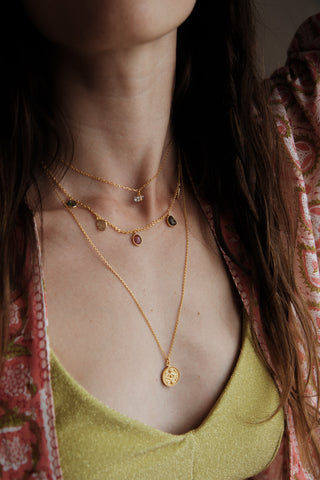 SHAKTI pencil tourmaline &amp; sapphires necklace