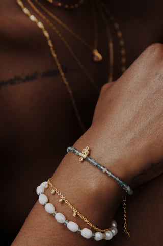 bracelet ROMY moss aquamarine